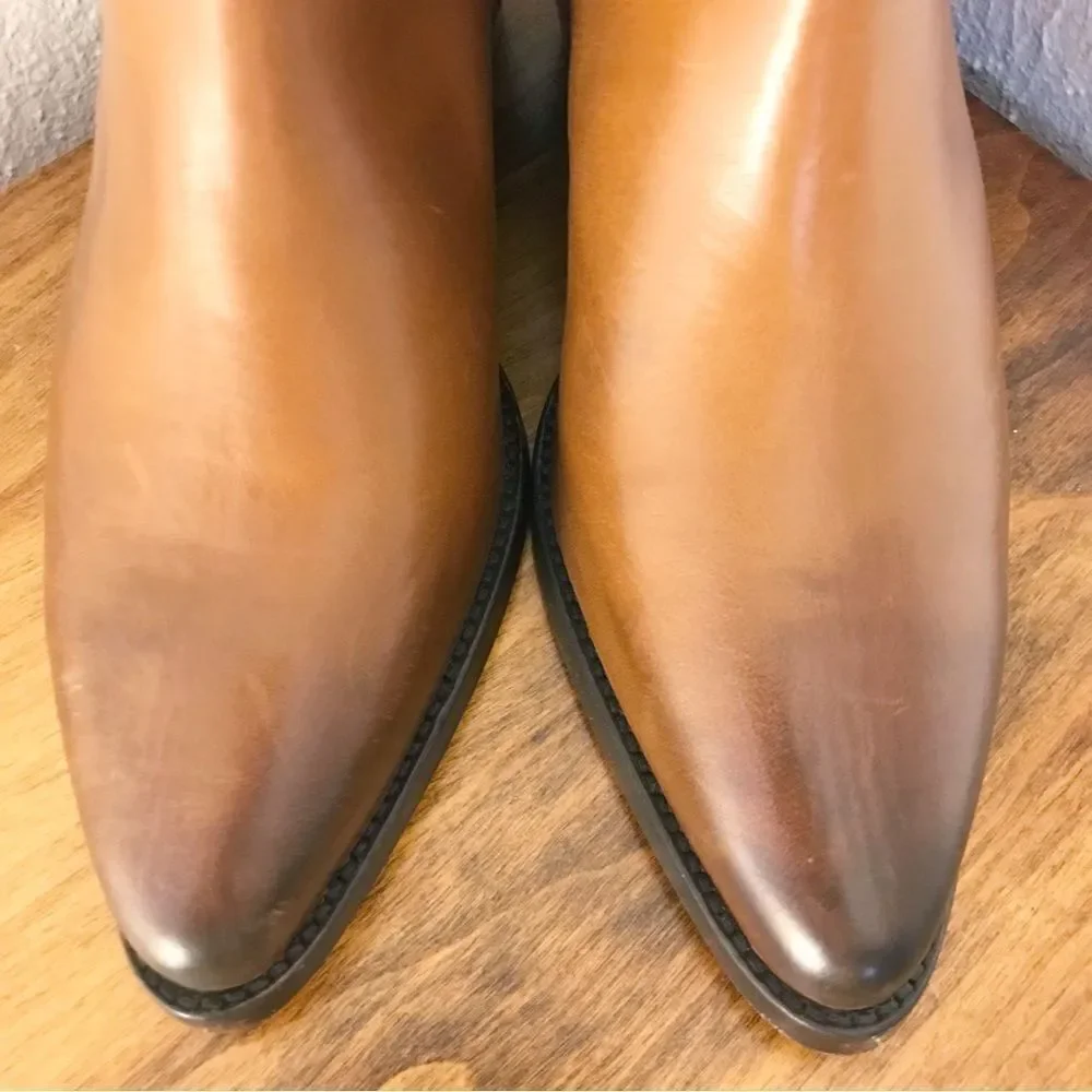 THURSDAY BOOT CO Country Star Brown Leather Ankle Boot With Heel Size‎ 6.5 New